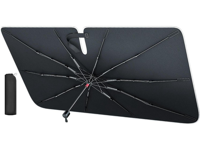 REEVAA 2025 Car Windshield Sun Shade Umbrella [2025 Upgrade Sun Protection & Keep Cool] Protect Interior, 360° Flex Handle Sun Shield Sunshade,...