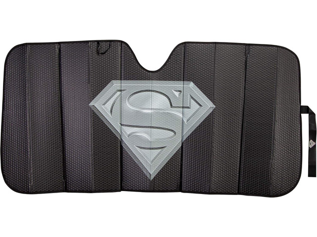 Plasticolor 003883R01 Superman DC Comics Logo Black Matte Finish Car Truck or SUV Front Windshield Sunshade