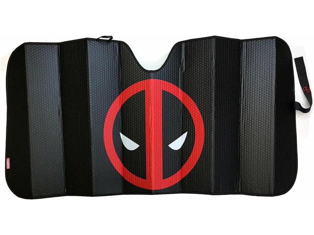 Plasticolor 003854R01 New Marvel X-Men Deadpool Car Truck Windshield Folding Sun Shade Large Size