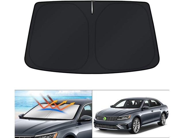 KUST Windshield Sun Shade for 2012-2022 Volkswagen VW Passat Accessories Sunshade Sun Visor Protector Foldable Blocks UV Rays Keep Your Car Cooler