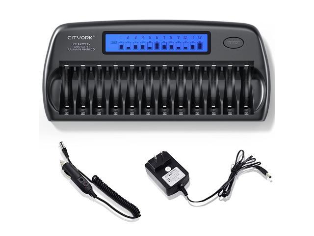CITYORK 12 Bay AA AAA Battery Charger,Household Rechargeable Battery Charger for 1.2v AA AAA Ni-MH/Ni-CD Rechargeable Batteries with Refresh...