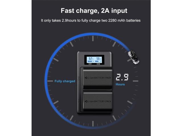 CITYORK NP-FZ100 NP FZ100 NPFZ100 Battery+LCD Dual USB Charger for Sony Alpha A7III A7R III A9 Alpha 9 A7R3 A6600 ZV-E1 Camera 2280mAh