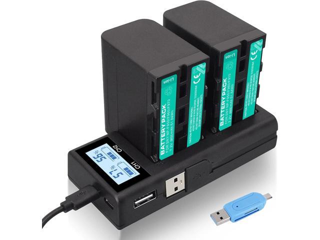 CITYORK 2 Pack NP-F970 Battery Charger Set for Sony F960, F950, F930, F750, F770, F550, F530, F330 CCD-SC55, TR516, TR716, TR818, TR910, TR917,7.2V...