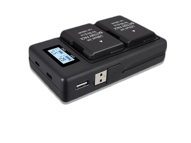 CITYORK 2 Pack ENEL14 EL14a Batteries with USB LCD Smart Charger for Nikon D3100 D3200 D3300 D5100 D5500 D5300 P7000 P7700 P7800