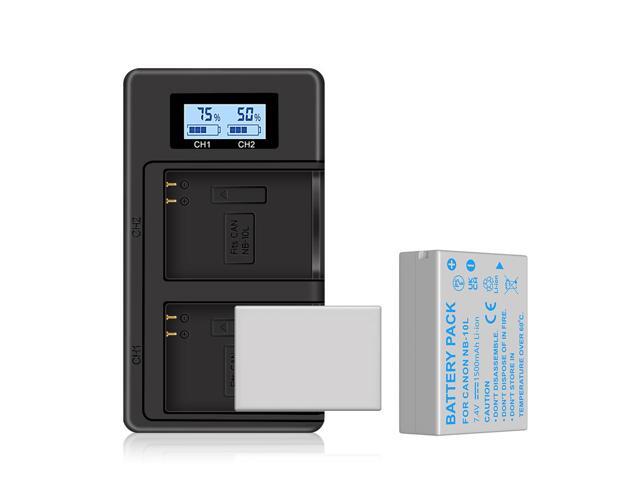 CITYORK 2 Pack NB10L Battery With Fast charger For Canon SX40 HS SX40HS SX50 HS SX50HS G1 X G15 G16 SX60 HS G3X,1500mAh