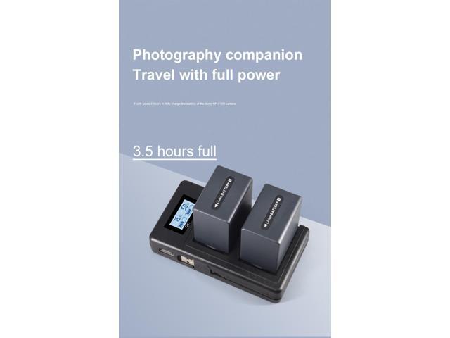 CITYORK 2 Packs NP FV100 Batteries with LCD USB Charger for Sony NP-FV30 NP-FV50 NP-FV70 SX83E SX63E FDR-AX100E AX100E