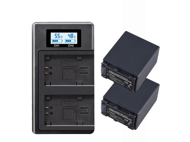 CITYORK 2 Packs NP FV100 Batteries with LCD USB Charger for Sony NP-FV30 NP-FV50 NP-FV70 SX83E SX63E FDR-AX100E AX100E