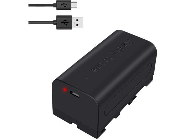 CITYORK NP-F550 NP-F570 NP-F530 NP-F330 Battery with Micro USB Charger Port for Sony CCD-RV100 CCD-RV200 CCD-SC5 CCD-SC6 LED Video Light (1 Pack)