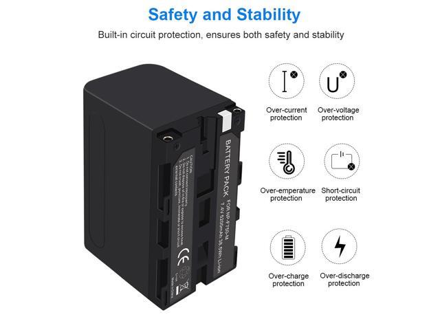 CITYORK NP-F750 NP-F770 Li-ion Camera Battery for Sony NP F970 F960 F550 F570 QM91D CCD-RV100 TRU47E,5200mAH