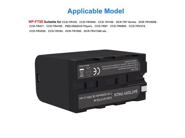 CITYORK NP-F750 NP-F770 Li-ion Camera Battery for Sony NP F970 F960 F550 F570 QM91D CCD-RV100 TRU47E,5200mAH