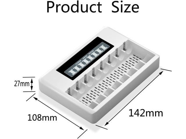 CITYORK 8 Pack 1.5 V AAA 1200mWh Lithium Battery with 8 Bay AA AAA Battery Charger
