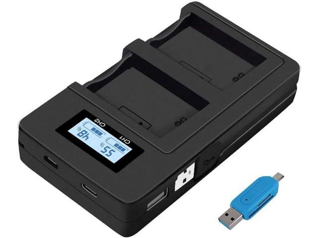 CITYORK LP-E6, LP-E6N Camera Battery Charger Dual USB Battery Charger LCD Display for Canon EOS 5D Mark II/III/IV, 5DS, 5DS R, 6D, 7D, 7D Mark II,...