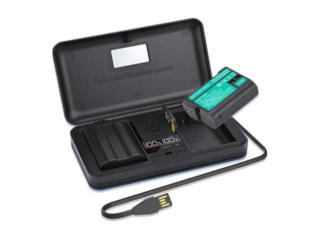 CITYORK 2 Pack EN-EL15 7.4 V 2500mAh Batteries with LCD Charger Battery Case for Nikon D500 D600 D610 D750 D800 D800E D810 D810A D7000 D7100 D7200