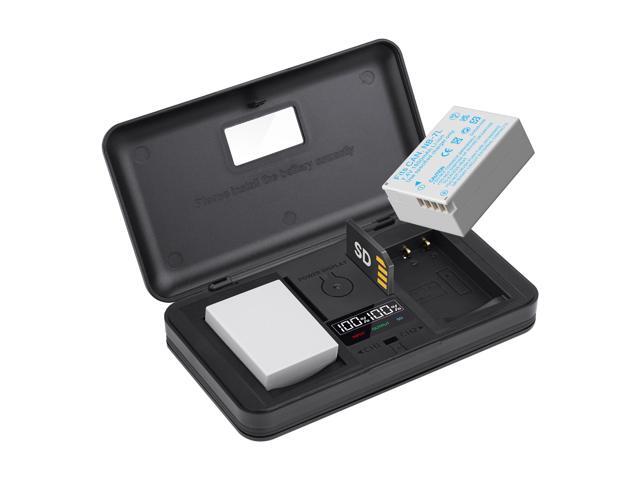 CITYORK NB-7L NB7L Battery 2 Pack 7.4V 1800mAh with LCD Dual Charger for Canon PowerShot G10 G11 G12 SX30IS Digital Camera