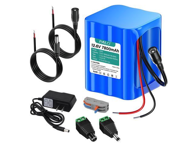 Rechargeable 7800mAh Li-ion Battery, Bare Leads Wire Replacement Battery Pack with Charger Compatible with 12V Devices RC Car,LED...