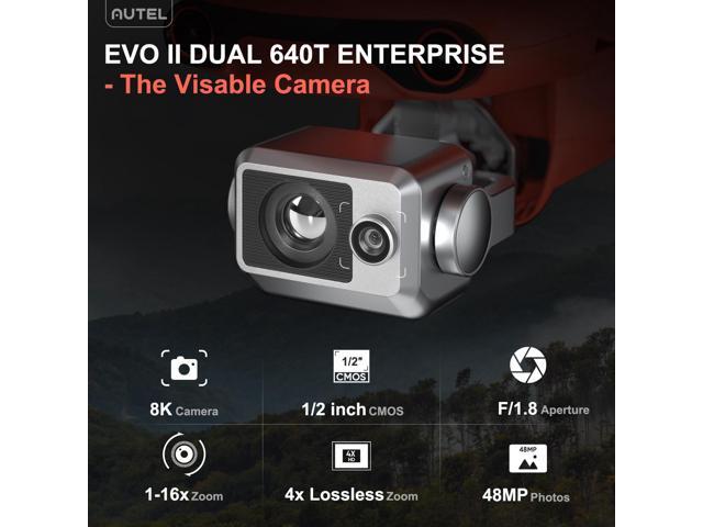 Autel Robotics Drone EVO II Dual 640T Enterprise V3, Drone with 640x512 Thermal Imaging with 0.8' RYYB CMOS 8K Sensor, 10+Temperature Measurement...