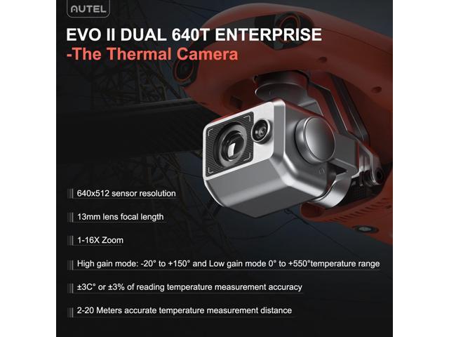 Autel Robotics Drone EVO II Dual 640T Enterprise V3, Drone with 640x512 Thermal Imaging with 0.8' RYYB CMOS 8K Sensor, 10+Temperature Measurement...