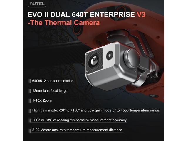 Autel Robotics EVO II Dual 640T V3 Thermal Drone Enterprise Bundle 640x512 Thermal Imaging, 0.8 'CMOS & 50MP 8K RYYB Sensor, 10+ Temp Measurement,...