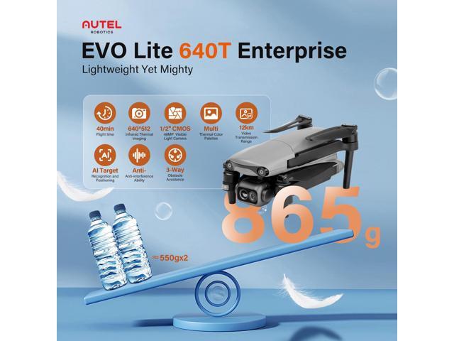 Autel Robotics EVO Lite 640T Enterprise, 640 * 512 30Hz Thermal & 1/2'' CMOS 48MP Camera, AI Target Recognition, 42 Minutes,12KM Transmission,...