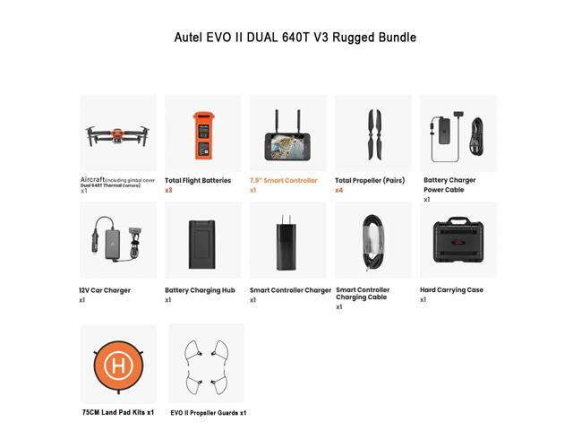 Autel Robotics EVO II DUAL 640T V3 Thermal Camera Smart Controller Bundle