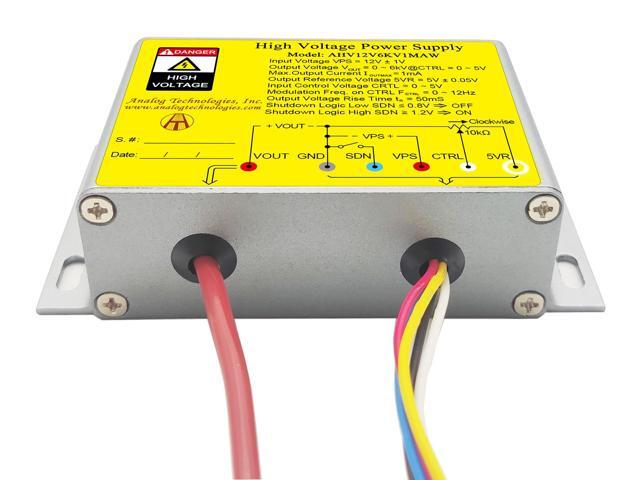 Compact High Voltage Power Supply 0 to 6kV Output Voltage 1mA Output Current 12V Input DC DC Converter AHV12V6KV1MAW