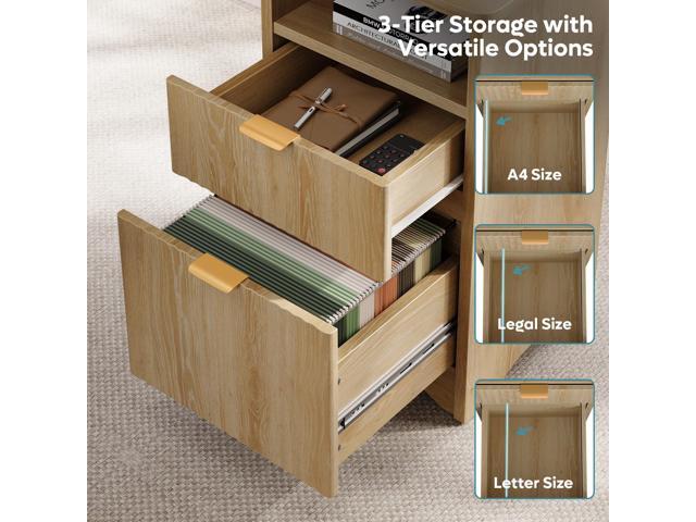 Bestier L Shaped Desk with File Drawer, 55.7' x 55' Office Computer Desk with Round Corners, Modern Desk with Monitor Stand & Fluted Panels for...