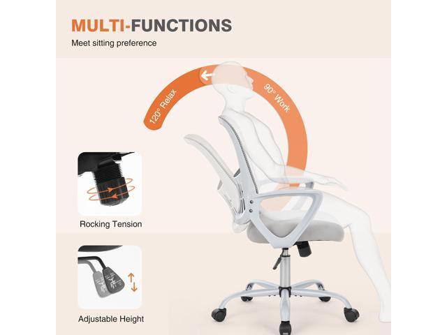 Bestier Tall Ergonomic Fixed-Arm Office Chair with Adjustable Footrest Ring,Height & Lumbar Support