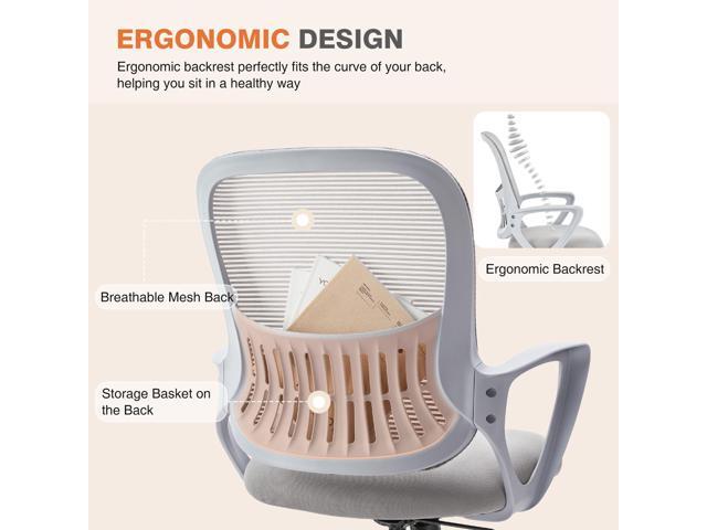 Bestier Tall Ergonomic Fixed-Arm Office Chair with Adjustable Footrest Ring,Height & Lumbar Support