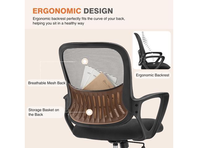 Bestier Tall Ergonomic Fixed-Arm Office Chair with Adjustable Footrest Ring,Height & Lumbar Support