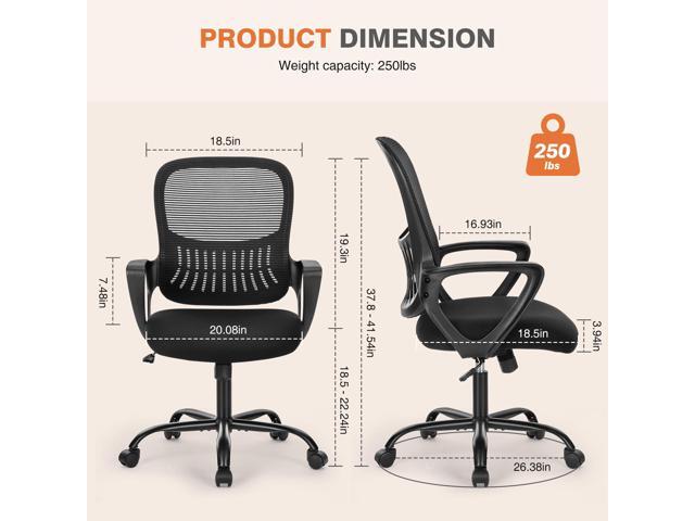 Bestier Tall Ergonomic Fixed-Arm Office Chair with Adjustable Footrest Ring,Height & Lumbar Support