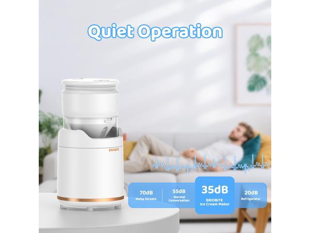 BRIOBITE Rechargeable & Compact Electric Ice Cream Machine for Gelato, Milkshakes & Sorbet,Double-Insulated Bowl,Easy to Clean,Perfect for 1-2...