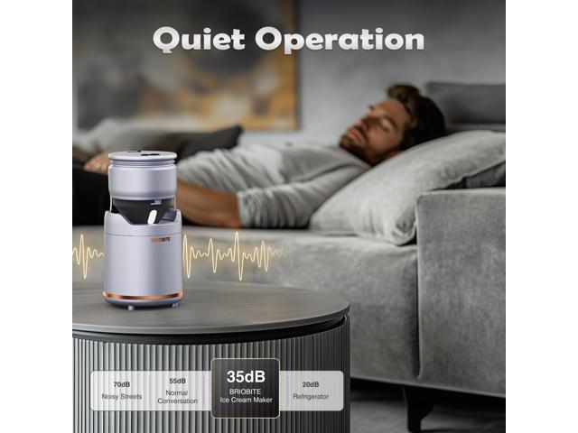 BRIOBITE Rechargeable & Compact Electric Ice Cream Machine for Gelato, Milkshakes & Sorbet,Double-Insulated Bowl,Easy to Clean,Perfect for 1-2...