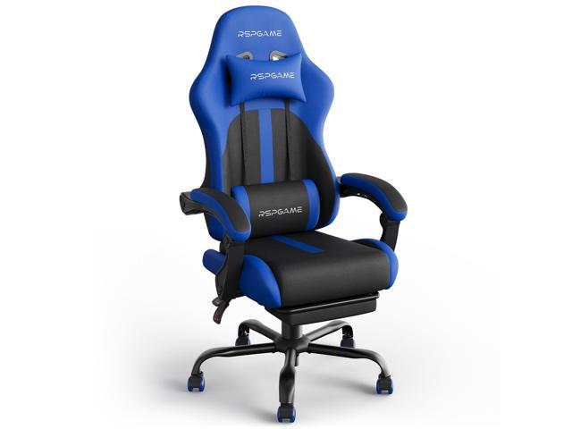 RSPGAME Basic Ergonomic Gaming Chair for Adults - PU Leather Office Chair with Lumbar Support, Pocket Spring Cushion & Retractable Footrest