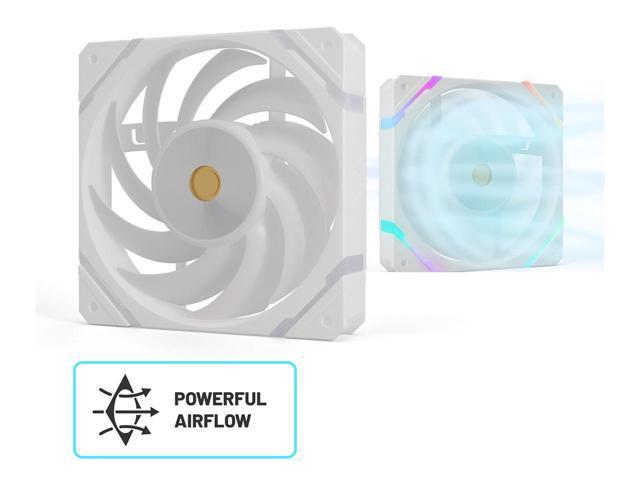 Valkyrie Syn 240 White - AIO CPU Liquid Cooler - LCD Screen Inside PC - 2x Fluid Dynamic Bearing X12 Fans, 240mm Water Cooler, Compatible w/ AMD...