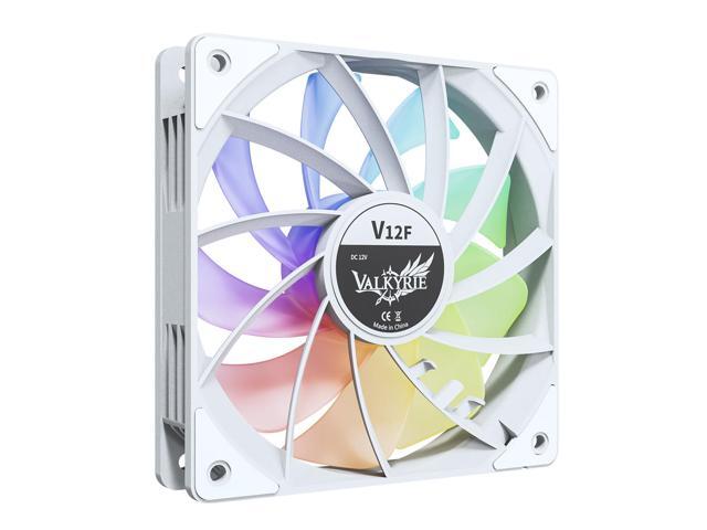 Valkyrie V12 Reverse PC Case Fan - White 120mm - High Airflow 75CFM - Silent Operation - RGB - 3-pin Addressable LEDs - 700-1850 RPM - Daisy...
