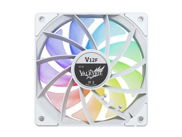 Valkyrie V12 Reverse PC Case Fan - White 120mm - High Airflow 75CFM - Silent Operation - RGB - 3-pin Addressable LEDs - 700-1850 RPM - Daisy...