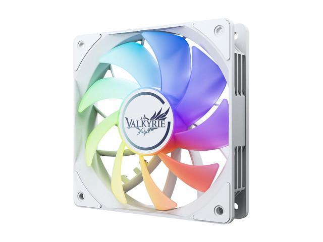 Valkyrie V12 White - aRGB PC Case Fan 120mm - High Airflow 75CFM Fluid Dynamic Bearings - Silent Operation - RGB - 3-pin Addressable LEDs - ...