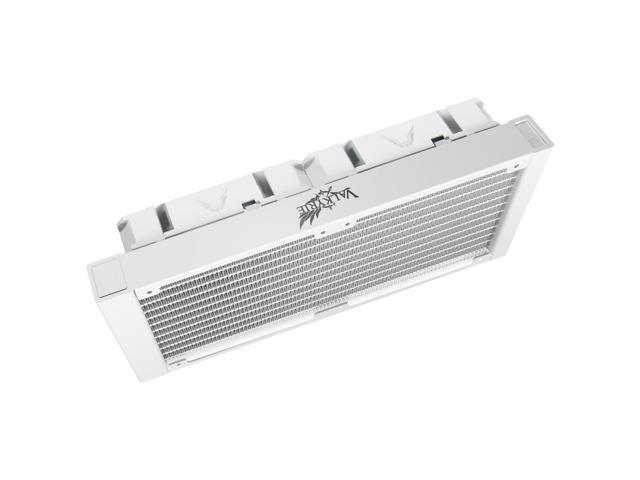 Valkyrie Syn 240 White - AIO CPU Liquid Cooler - LCD Screen Inside PC - 2x Fluid Dynamic Bearing X12 Fans, 240mm Water Cooler, Compatible w/ AMD...
