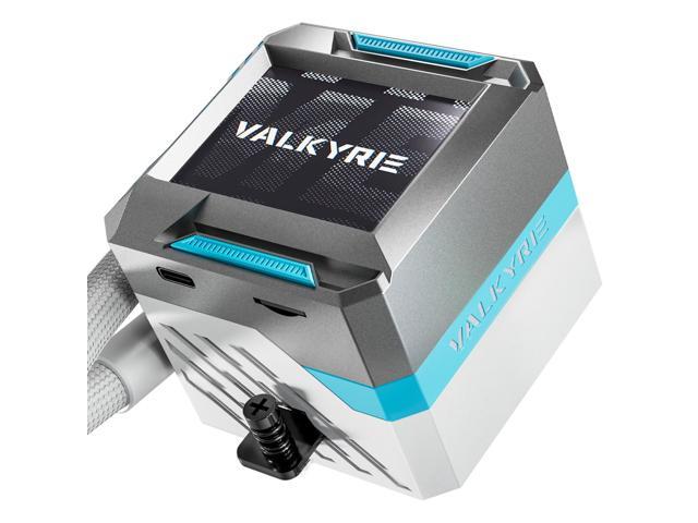 Valkyrie Syn 240 White - AIO CPU Liquid Cooler - LCD Screen Inside PC - 2x Fluid Dynamic Bearing X12 Fans, 240mm Water Cooler, Compatible w/ AMD...