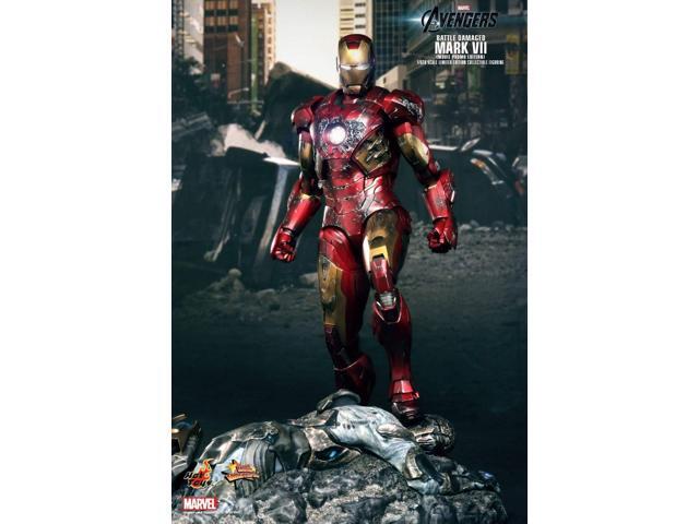 Figure Hot Toys MMS196 - Marvel Comics - The Avengers - Iron Man Battle Damaged Version Mark 7