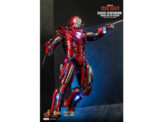 Figure Hot Toys MMS618D43 - Marvel Comics - Iron Man 3 - Silver Centurion Armor Suit Up Version