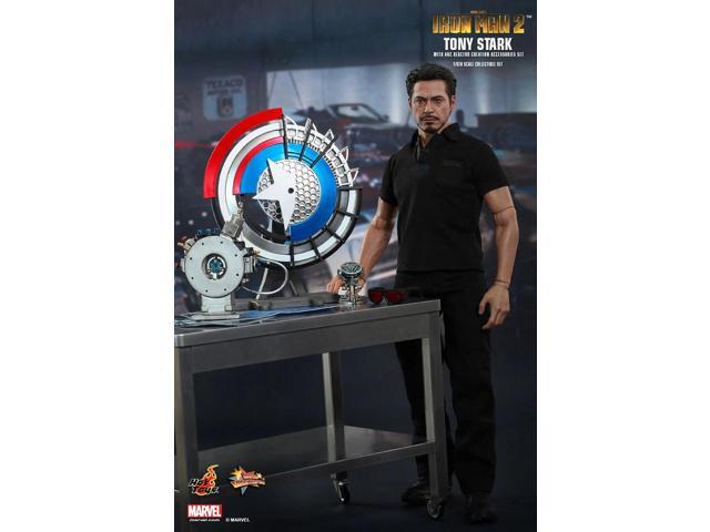 hot toys iron man 2 movie masterpiece tony stark with arc reactor creation accessories set collectible figure