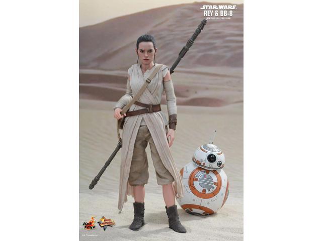 star wars movie masterpiece 1/6 scale fully poseable figure the force awakens rey & bb8 set