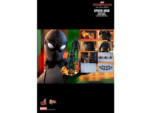 hot toys movie masterpiece 1/6 scale action figure spider-man (stealth suit) mms541 far from home deluxe version tom holland