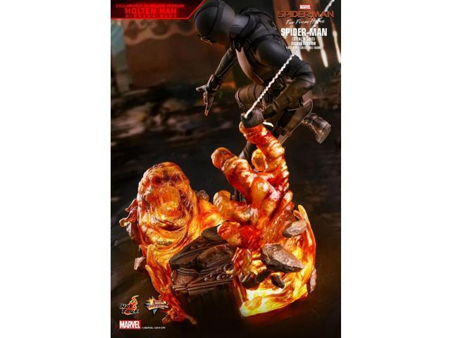 hot toys movie masterpiece 1/6 scale action figure spider-man (stealth suit) mms541 far from home deluxe version tom holland