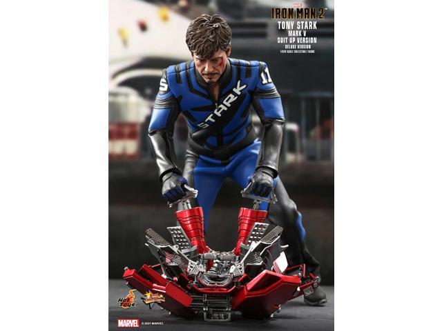 Figure Hot Toys MMS600 - Marvel Comics - Iron Man 2 - Tony Stark Mark 5 Suit Up Deluxe Version