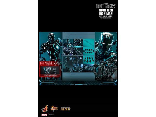 Figure Hot Toys MMS672D50 - Marvel Comics - Iron Man 2 - Neon Tech Iron Man & Suit-Up Gantry Deluxe Version