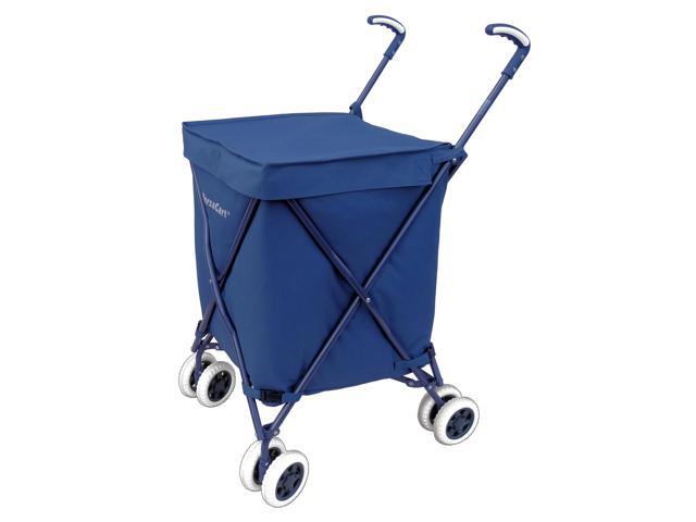VersaCart Transit -The Original Patented Folding Shopping and Utility Cart, Water-Resistant Heavy-Duty Canvas with Cover, Double Front Swivel...