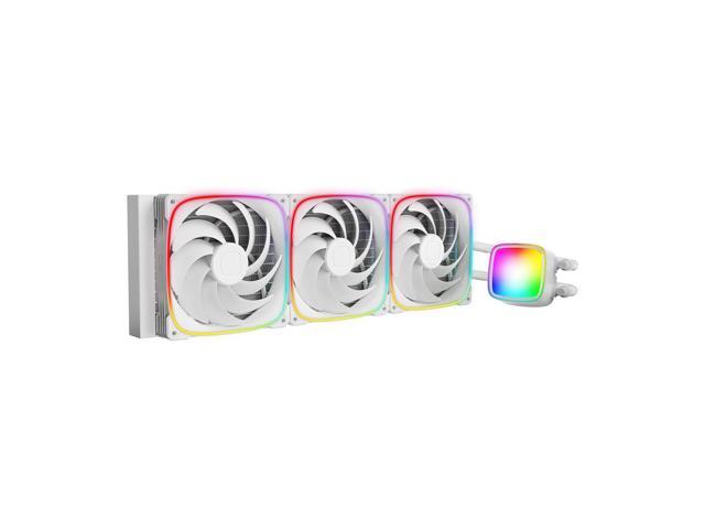 Geometric Future Eskimo Pro - 420mm AIO CPU Liquid Water Cooler- RGB PWM Squama 2503W 140mm Fan x 3- Fit Intel LGA 1700, AMDAM5 - White-...