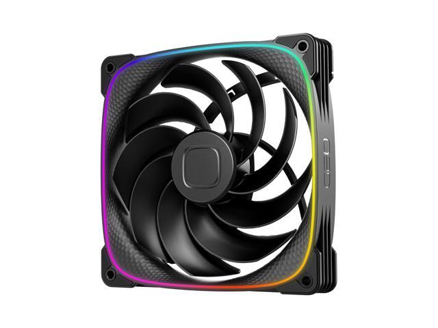 Geometric Future Squama 2503R Reverse Blade RGB PWM Fan - 140mm - 3 Pack Performance & Silent Balance - Dual Lighting Loop - 5V 3pin addressable...